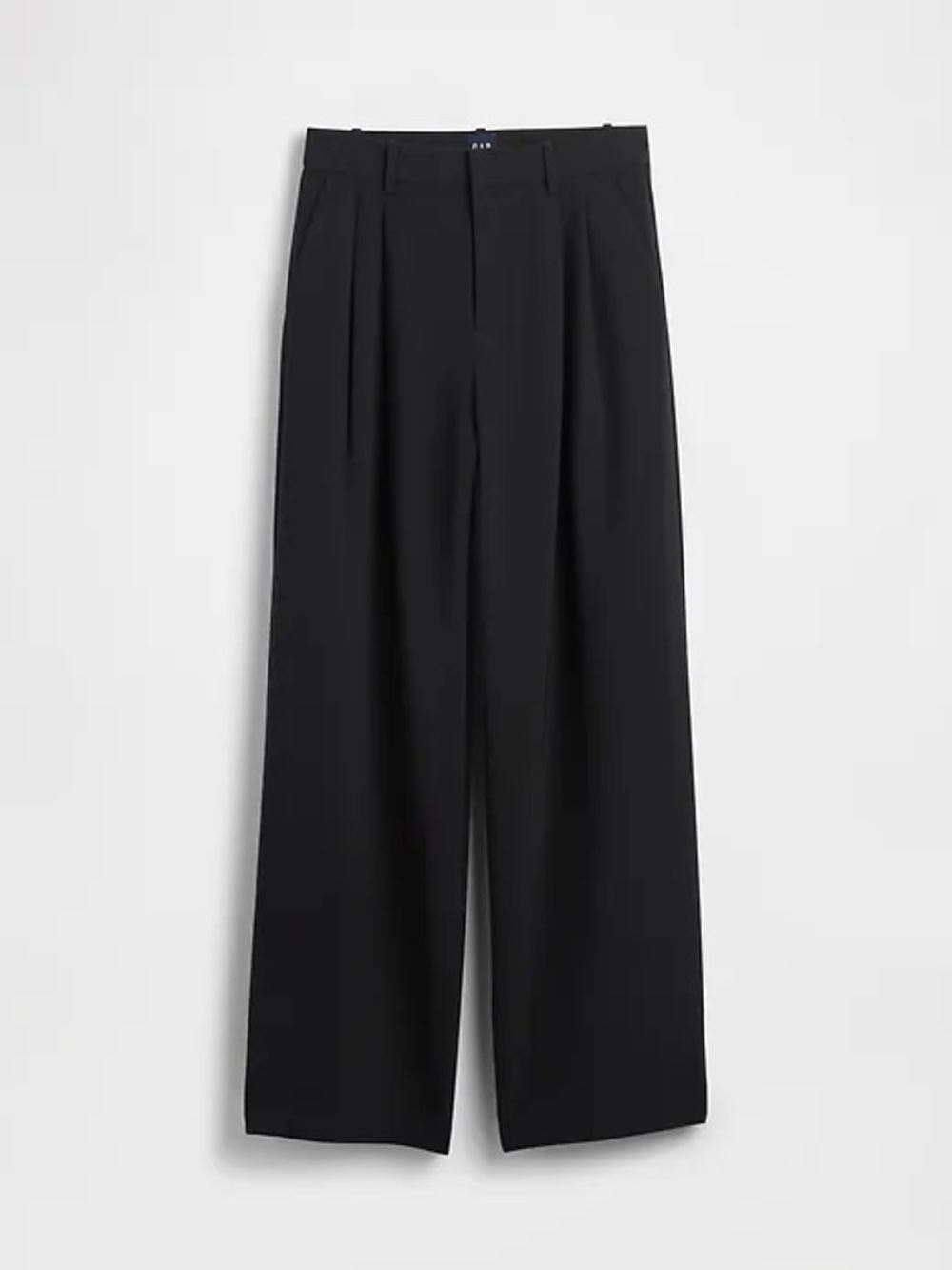GAP 365 High Rise Pleated Wide Leg Trousers Black 10P NWT
